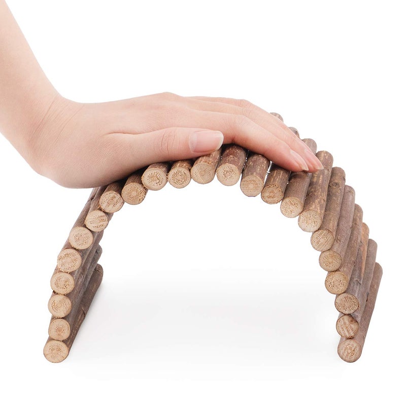 Niteangel Wooden Ladder Bridge, Hamster Mouse Rat Rodents Toy, Small Animal Chew Toy (11.8" x 4.7") - Image 4